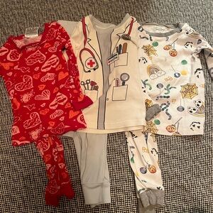 Burt's Bees Kids Pajama Set - Red, White, and Multicolor